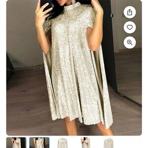 Elegant Long Sleeve Sequin Dress